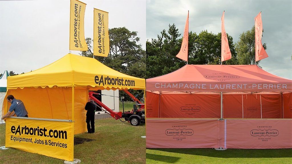 Folding Tent Accessories – roof flags for showcasing and promoting your event stand 