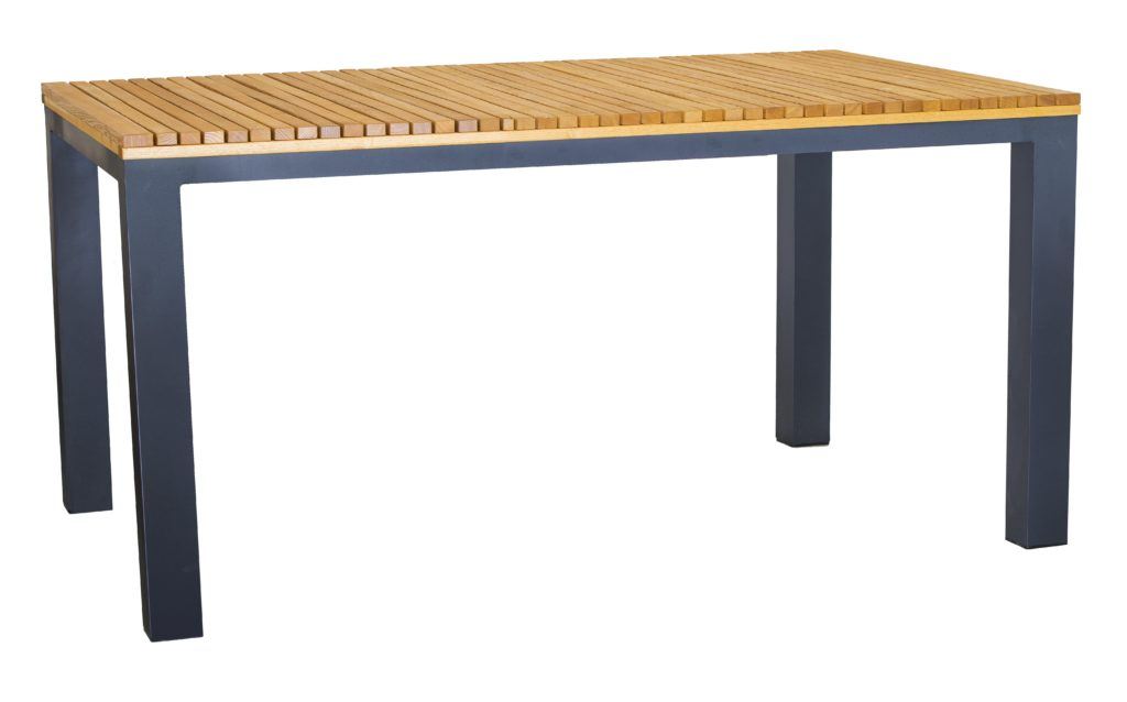Moderno Furniture table with hardwood tabletop with symmetrically shaped frame