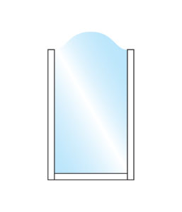 Terrace-Screen Zonda Stylish Arch Top Glass Single Top Wall Mounting Colour