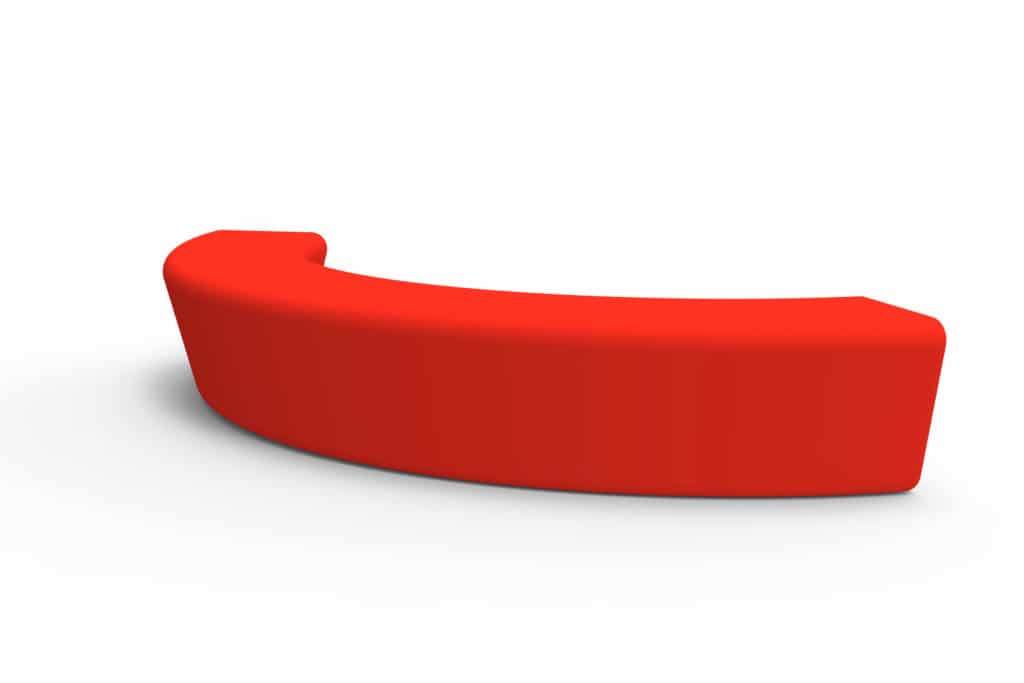 Outdoor Commercial Furniture Contemporary Collection – Hermosa Bench – Red Semi-circular