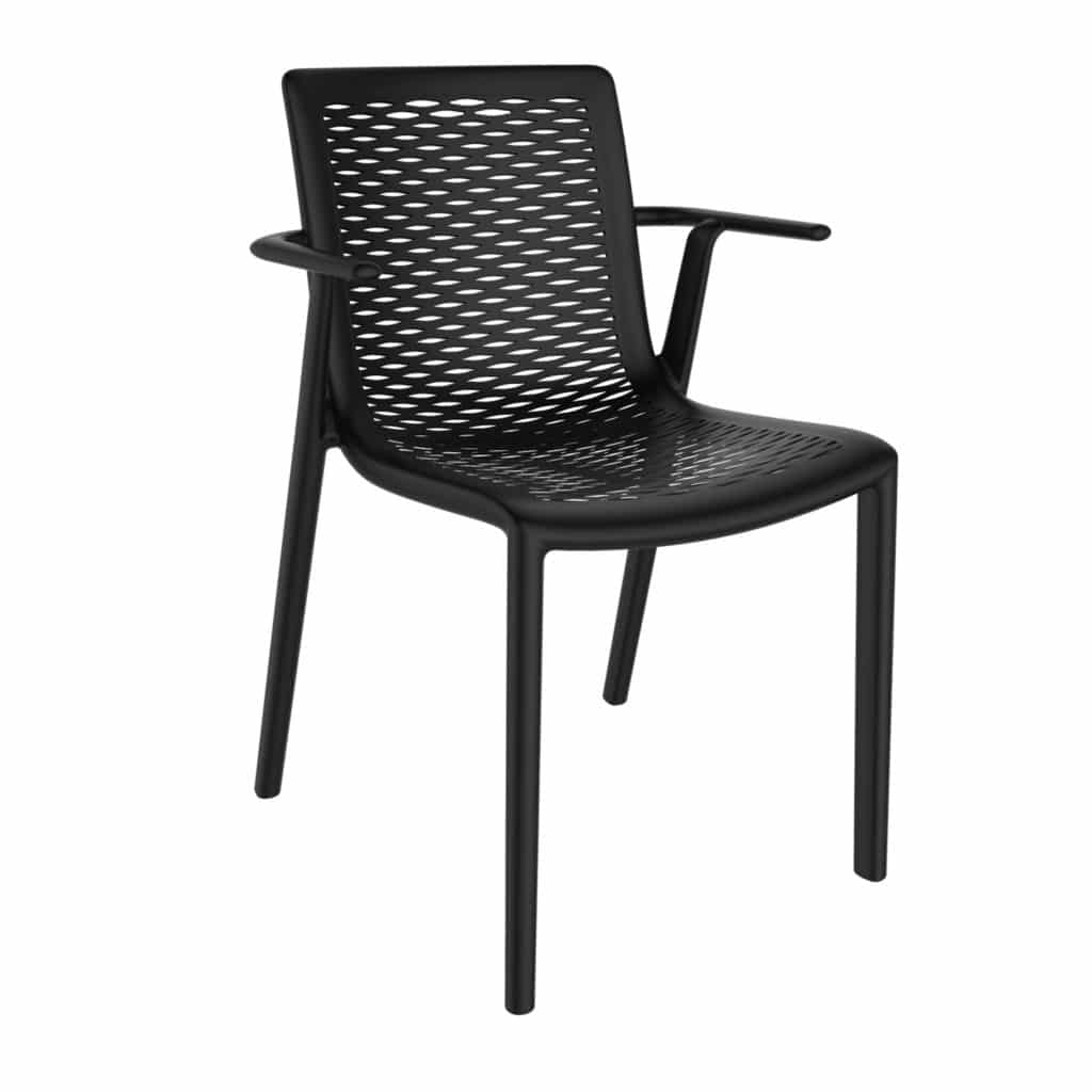 Contemporary Collection Commercial Outdoor Furniture – Manteca Armchair – Black