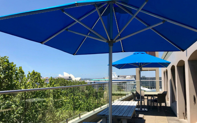 Parasols Pacific – Aluminium Centre Pole - Commercial Hotel Balcony Terrace Shade Cover