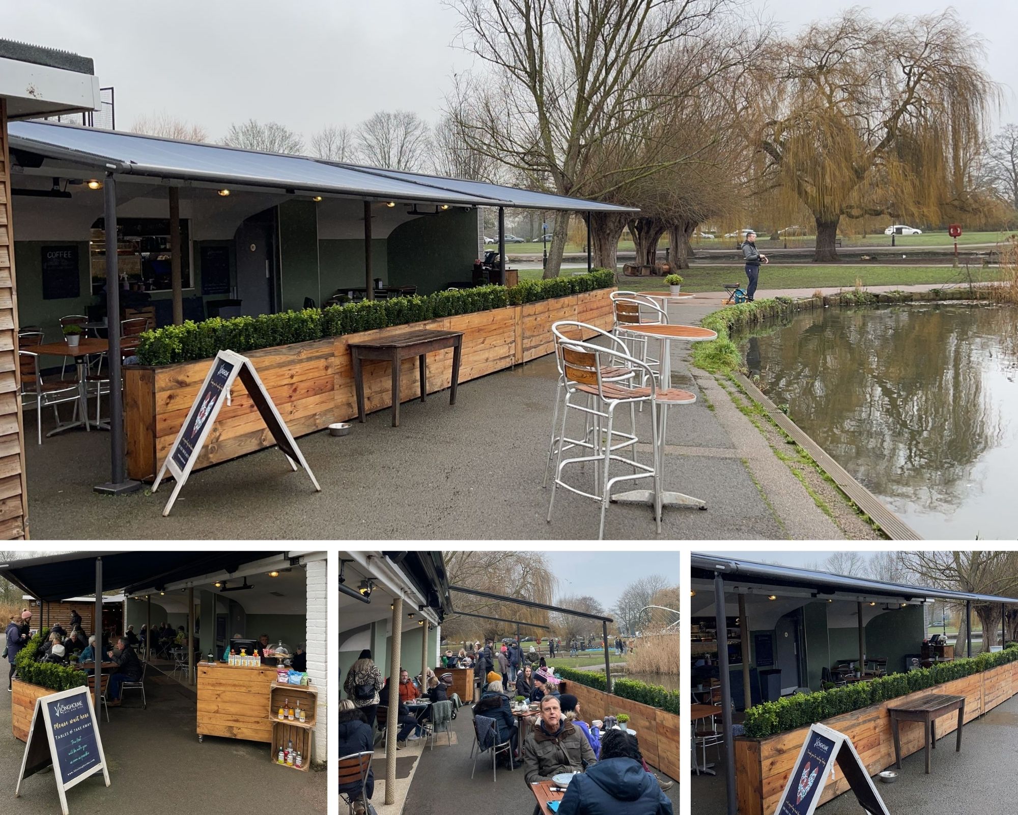 Markilux Pergola transforms lakeside spot at The Longholme Cafe in Bedford