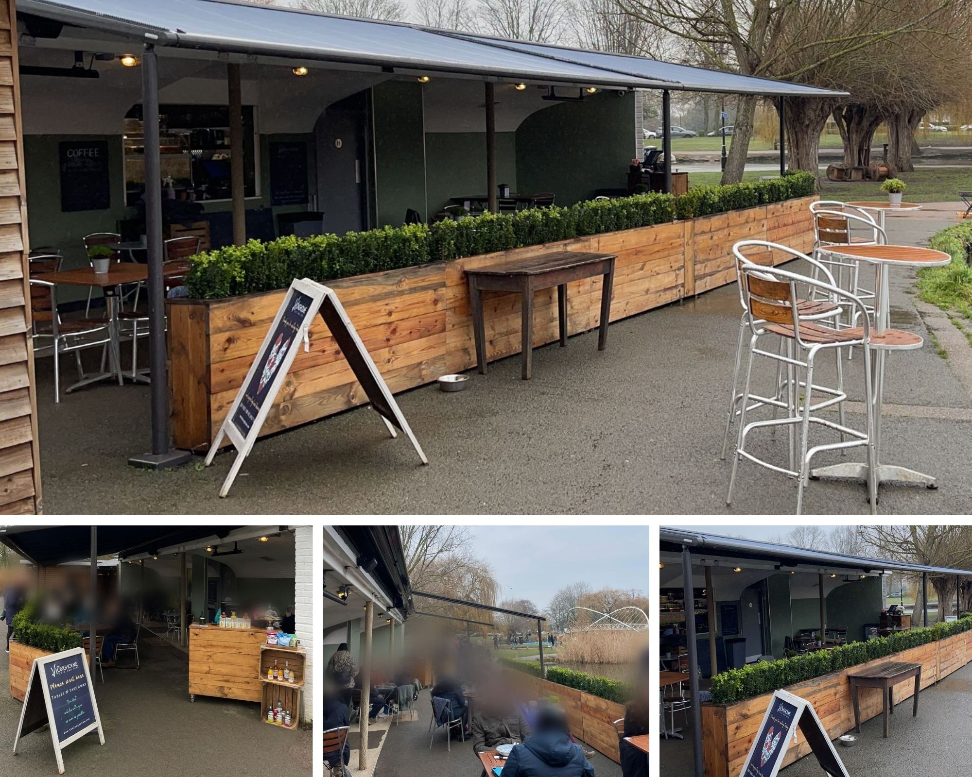 Markilux Pergola transforms lakeside spot at The Longholme Cafe in Bedford